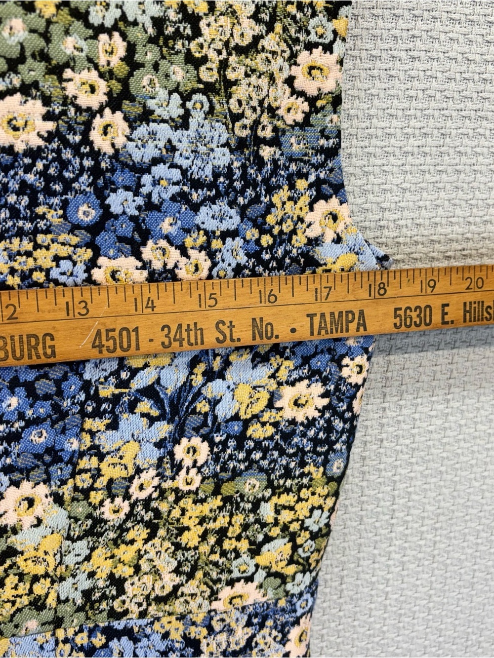 Brooks Brothers Blue Floral Upholstery French Woven Jacquard Tea Dress Sz 12 - Picture 9 of 11